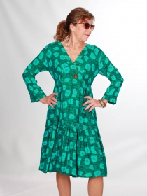Robe Luciole vert robe boh&egrave;me fra&icirc;che