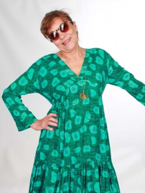 Robe Luciole vert robe casual chic vert