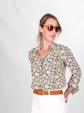 Chemisier Boh�me Blue bellis accessoire textile au look moderne