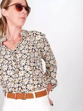 Chemisier Boh�me Blue bellis accessoire textile au look moderne