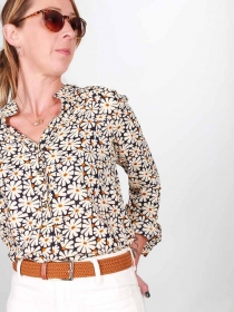 Chemisier Boh&egrave;me Blue bellis pi&egrave;ce vestimentaire &agrave; l'allure tendance