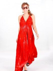 Robe tie & dye longue Bordeaux robe estivale f&eacute;minine tie and dye