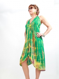 Robe tie & dye courte Vert robe fluide estivale aux tons verts