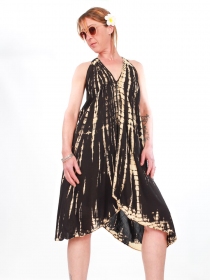Robe tie & dye courte Noir robe fluide f&eacute;minine aux nuances profondes
