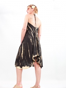 Robe tie & dye courte Noir robe estivale minimaliste en tie and dye noir