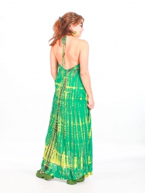 Robe tie & dye longue Vert robe estivale &eacute;l&eacute;gante en tie and dye vert