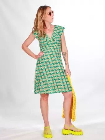 Robe Esther Pomelo vert robe �l�gante naturelle