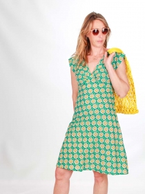 Robe Esther Pomelo vert robe &eacute;l&eacute;gante naturelle