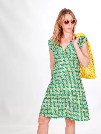 Robe Esther Pomelo vert robe �l�gante naturelle