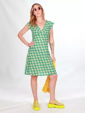 Robe Esther Pomelo vert robe �l�gante naturelle