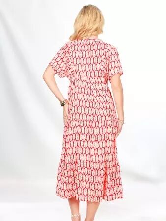 Robe Saint Trop' Red hoja robe graphique aux tons rouges