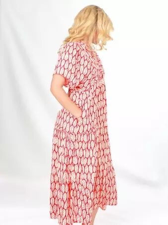 Robe Saint Trop' Red hoja robe graphique aux tons rouges