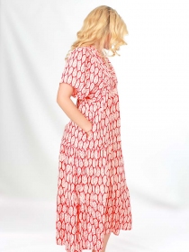 Robe Saint Trop' Red hoja robe boh&egrave;me aux accents exotiques