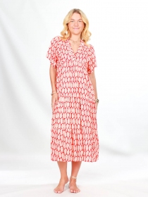 Robe Saint Trop' Red hoja robe f&eacute;minine &agrave; l'esprit estival