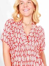 Robe Saint Trop' Red hoja robe graphique aux tons rouges