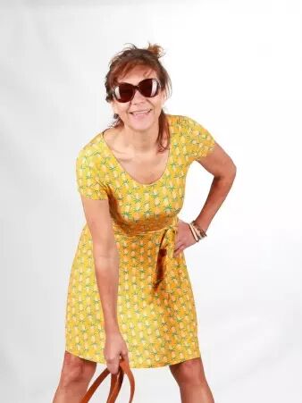 Robe Cecil Pinia Jaune robe f�minine color�e