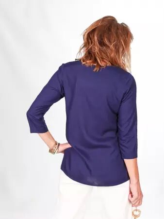 Top Chula Navy top fluide bleu marine au style boh�me