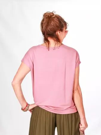 T-shirt uni bois de rose t-shirt basique bois de rose coupe simple