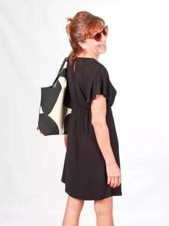 Robe Adelie noir robe fluide raffin�e