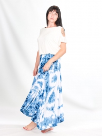 Jupe Yoko Tie dye Shibori pi&egrave;ce mode originale &agrave; l'imprim&eacute; textur&eacute;