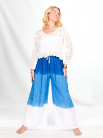 Pantalon Neva tie dye midnight blue v&ecirc;tement fluide &agrave; l'imprim&eacute; nocturne