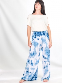 Pantalon Neva tie dye shibori pantalon fluide &agrave; motif shibori japonais