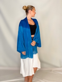 Kimono Haori Tie dye Midnight blue kimono haori tie dye bleu nuit fluide