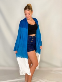 Kimono Haori Tie dye Midnight blue pi&egrave;ce mode fluide pour superposition