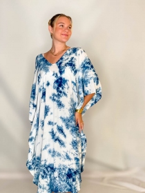 Kaftan Tie dye Shibori v&ecirc;tement ample au motif traditionnel revisit&eacute;