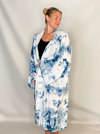 Kimono Haori Tie dye Shibori pi�ce mode d'inspiration japonaise