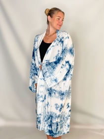 Kimono Haori Tie dye Shibori kimono haori Shibori &agrave; motif ondul&eacute;