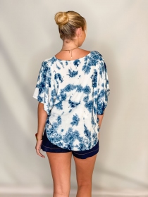 Top Miko Tie dye Shibori top japonais shibori contrast&eacute;