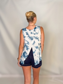Top Lacy Tie dye Shibori top fluide motif shibori