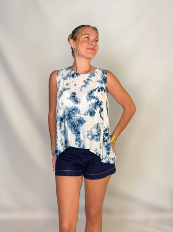 Top Lacy Tie dye Shibori top artistique tie dye shibori