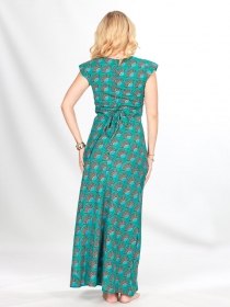 Robe Esther longue Livistona vert robe &eacute;l&eacute;gante fluide