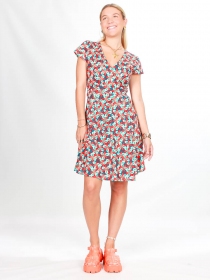 robe Kimono Qipao Clema rouge robe f&eacute;minine graphique