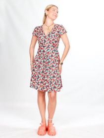 robe Kimono Qipao Clema rouge robe &eacute;l&eacute;gante styl&eacute;e