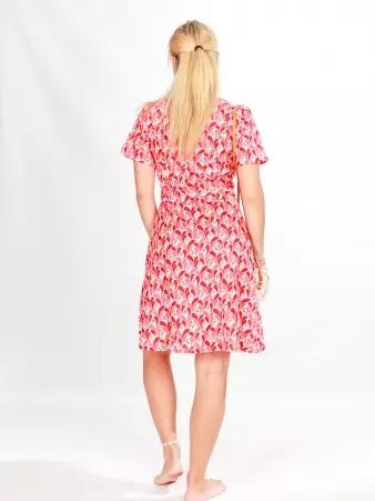 Robe boutonn�e Mia Iris rouge robe boh�me affirm�e