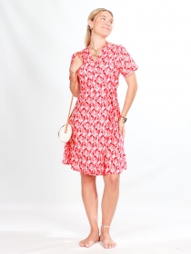 Robe boutonn&eacute;e Mia Iris rouge robe boh&egrave;me affirm&eacute;e