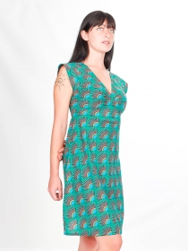 Robe Esther Livistona vert robe boh&egrave;me tropicale