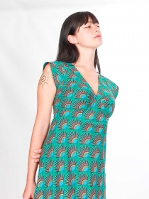 Robe Esther Livistona vert robe &eacute;l&eacute;gante naturelle