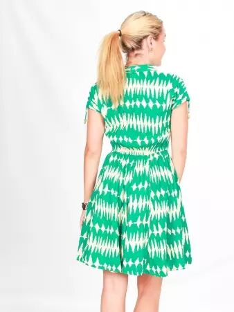 Robe chemise Nina courte Blue waves robe boh�me marine
