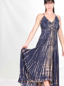 Robe tie & dye longue Navy robe f&eacute;minine estivale bleu marine