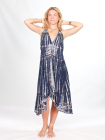 Robe tie & dye courte Navy robe fluide f&eacute;minine aux teintes navy