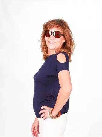 Top V�nice Navy top �l�gant bleu profond