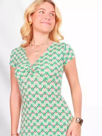 Robe Harini Jack vert robe graphique moderne