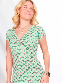 Robe Harini Jack vert robe boh&egrave;me fra&icirc;che