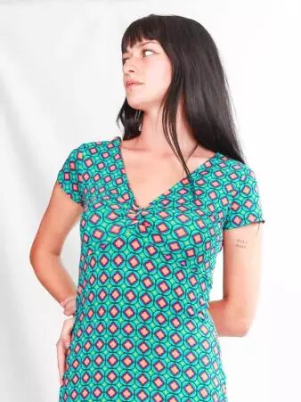 Robe Harini Geo floral bleu robe f�minine graphique