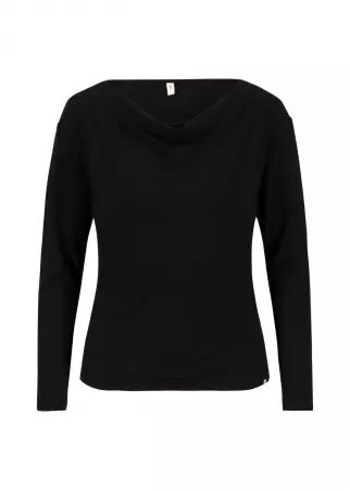 Top Wishful Waterfall soot black top noir charbon profond