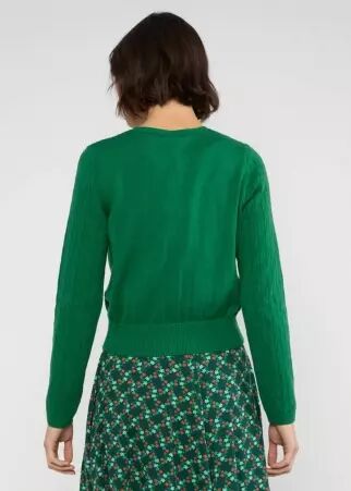 Cardigan Save the World starlight green knit accessoire mode au style contemporain
